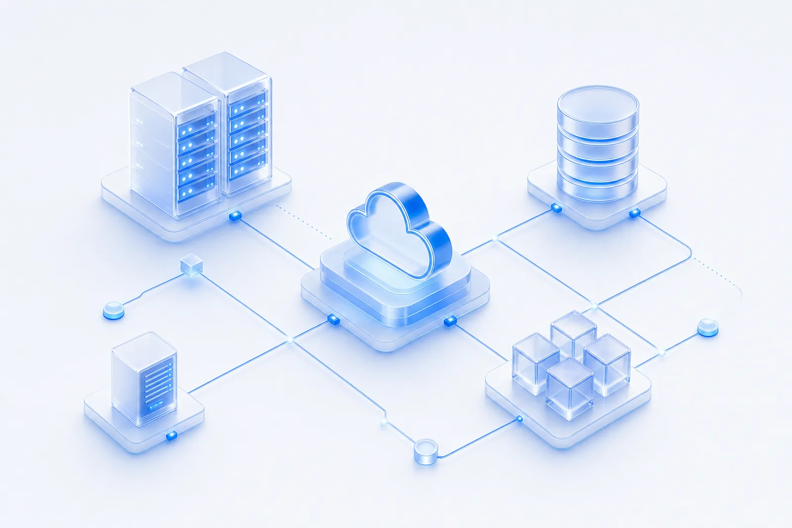 Abstract visualization of Fitschigogerl cloud and network infrastructure